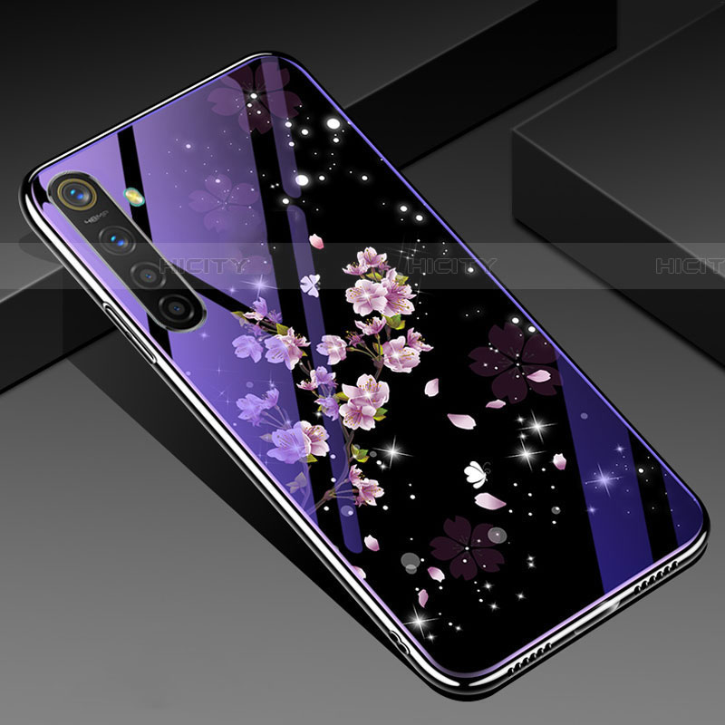 Realme X2用ハイブリットバンパーケース プラスチック 鏡面 花 カバー Realme マルチカラー