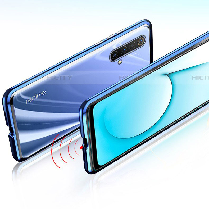 Realme X50t 5G用ケース 高級感 手触り良い アルミメタル 製の金属製 360度 フルカバーバンパー 鏡面 カバー M02 Realme 