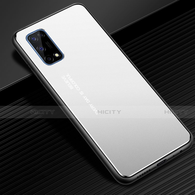 Realme X7 5G用ケース 高級感 手触り良い アルミメタル 製の金属製 カバー Realme シルバー