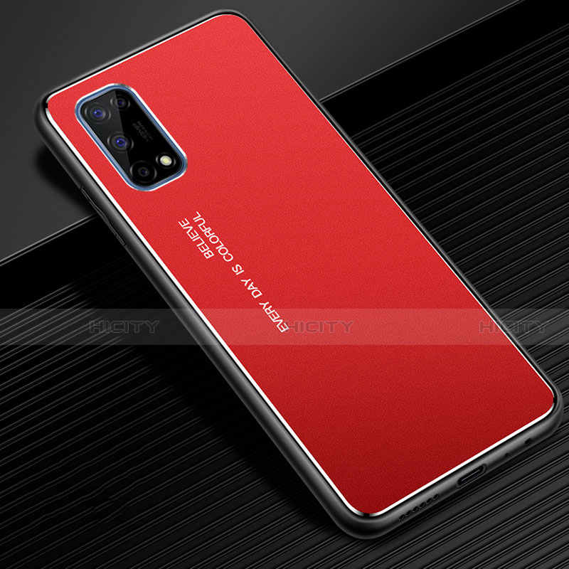 Realme X7 5G用ケース 高級感 手触り良い アルミメタル 製の金属製 カバー Realme レッド