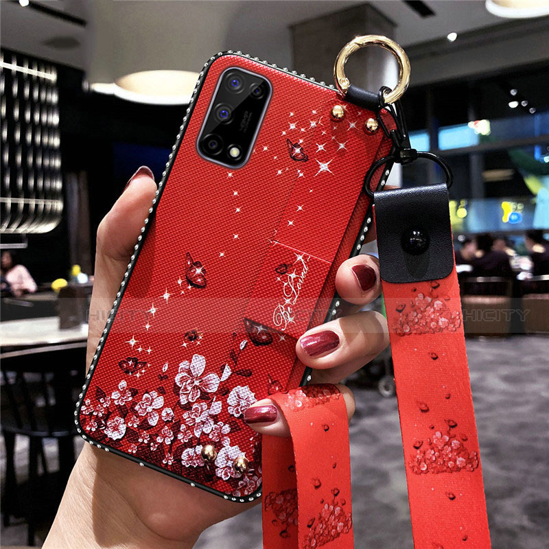 Realme X7 5G用シリコンケース ソフトタッチラバー 花 カバー Realme 