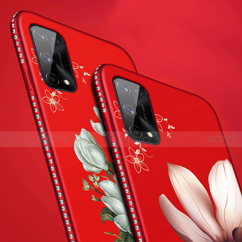 Realme X7 5G用シリコンケース ソフトタッチラバー 花 カバー S01 Realme 