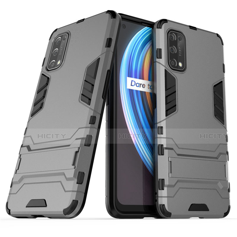 Realme X7 5G用ハイブリットバンパーケース スタンド プラスチック 兼シリコーン カバー Realme 