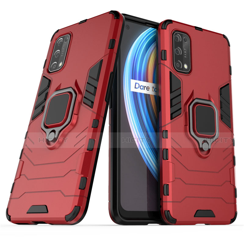 Realme X7 5G用ハイブリットバンパーケース プラスチック アンド指輪 マグネット式 Realme 