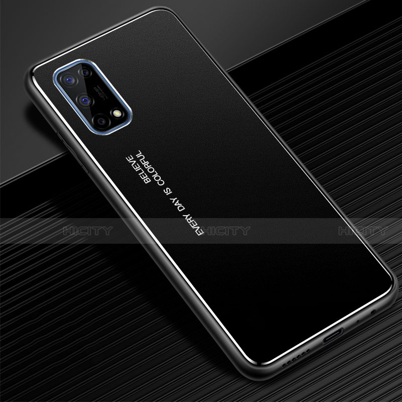 Realme X7 Pro 5G用ケース 高級感 手触り良い アルミメタル 製の金属製 カバー Realme ブラック