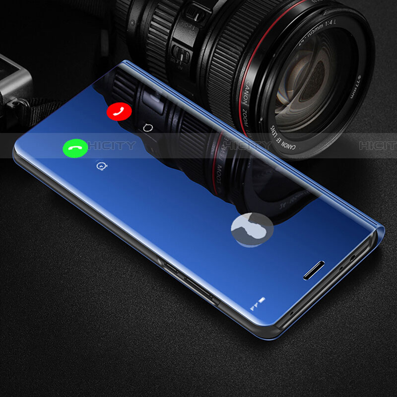 Realme XT用手帳型 レザーケース スタンド 鏡面 カバー L02 Realme ネイビー