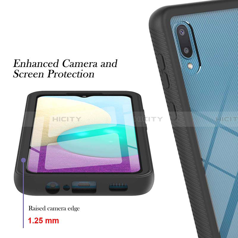 Samsung Galaxy A02用ハイブリットバンパーケース プラスチック 兼シリコーン カバー 前面と背面 360度 フル U02 サムスン 