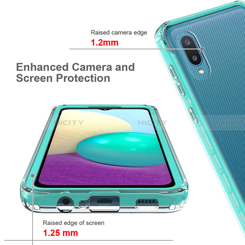 Samsung Galaxy A02用ハイブリットバンパーケース プラスチック 兼シリコーン カバー 前面と背面 360度 フル サムスン 