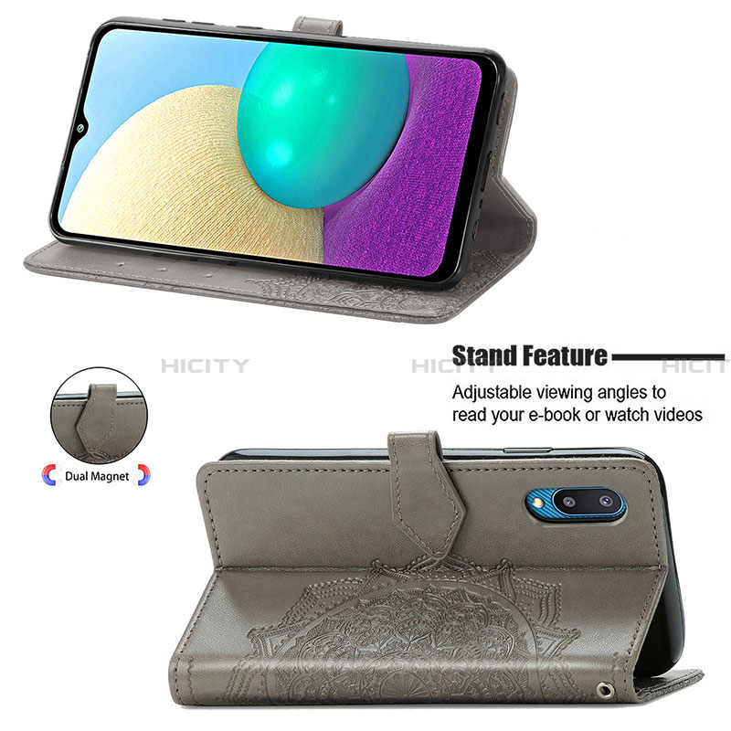 Samsung Galaxy A02用手帳型 レザーケース スタンド パターン カバー S01D サムスン 
