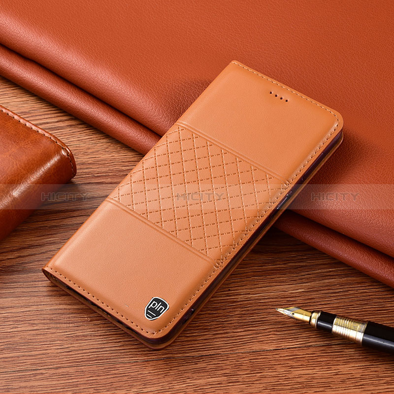 Samsung Galaxy A02s用手帳型 レザーケース スタンド カバー H11P サムスン オレンジ