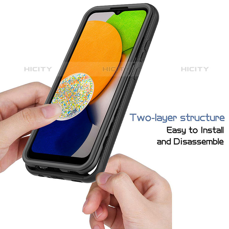 Samsung Galaxy A03用360度 フルカバー ハイブリットバンパーケース クリア透明 プラスチック カバー ZJ1 サムスン 