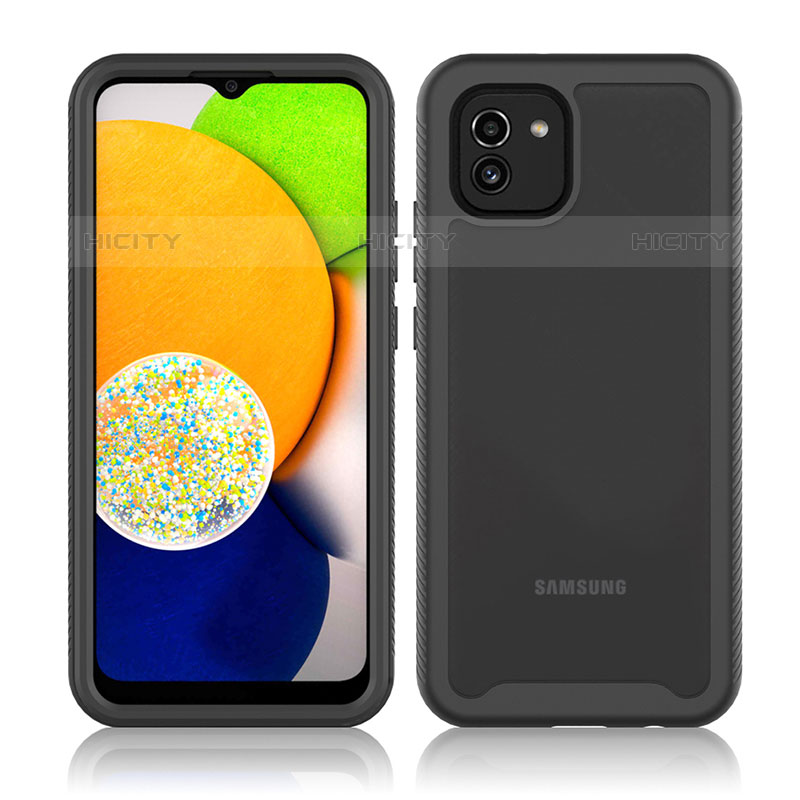Samsung Galaxy A03用360度 フルカバー ハイブリットバンパーケース クリア透明 プラスチック カバー サムスン 