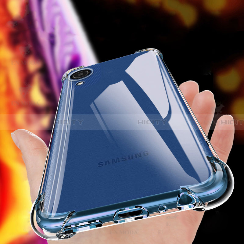 Samsung Galaxy A03 Core用極薄ソフトケース シリコンケース 耐衝撃 全面保護 クリア透明 T02 サムスン クリア