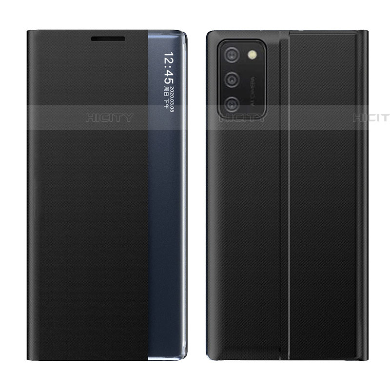 Samsung Galaxy A03s用手帳型 レザーケース スタンド カバー QH2 サムスン ブラック