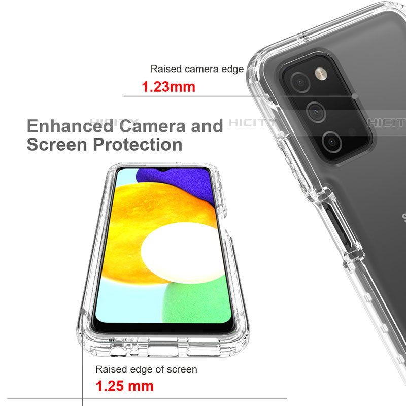 Samsung Galaxy A03s用前面と背面 360度 フルカバー 極薄ソフトケース シリコンケース 耐衝撃 全面保護 バンパー 勾配色 透明 サムスン 