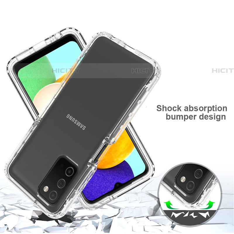 Samsung Galaxy A03s用前面と背面 360度 フルカバー 極薄ソフトケース シリコンケース 耐衝撃 全面保護 バンパー 勾配色 透明 サムスン 