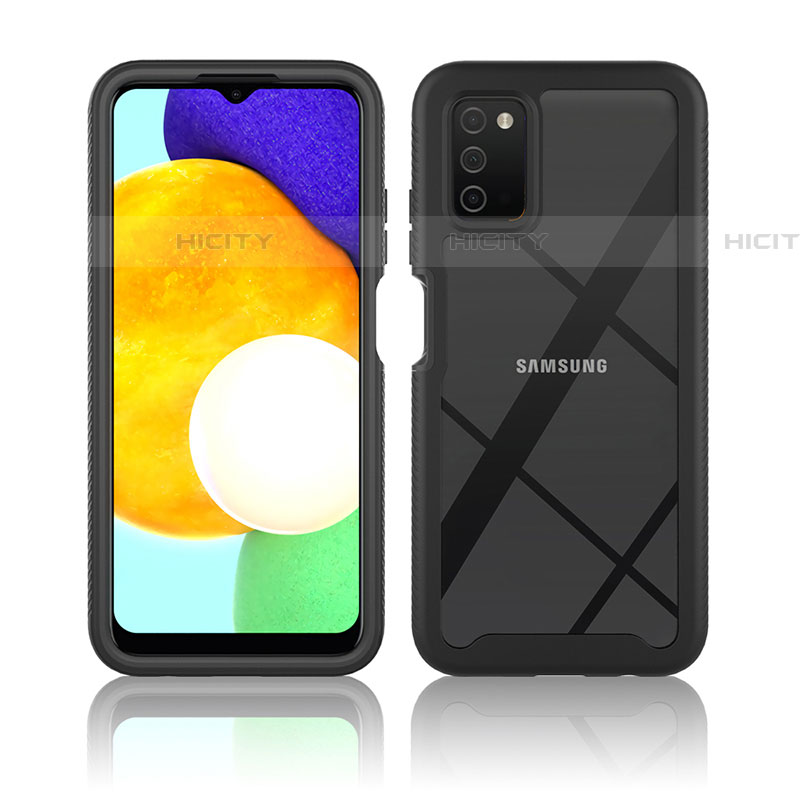 Samsung Galaxy A03s用360度 フルカバー ハイブリットバンパーケース クリア透明 プラスチック カバー ZJ5 サムスン 