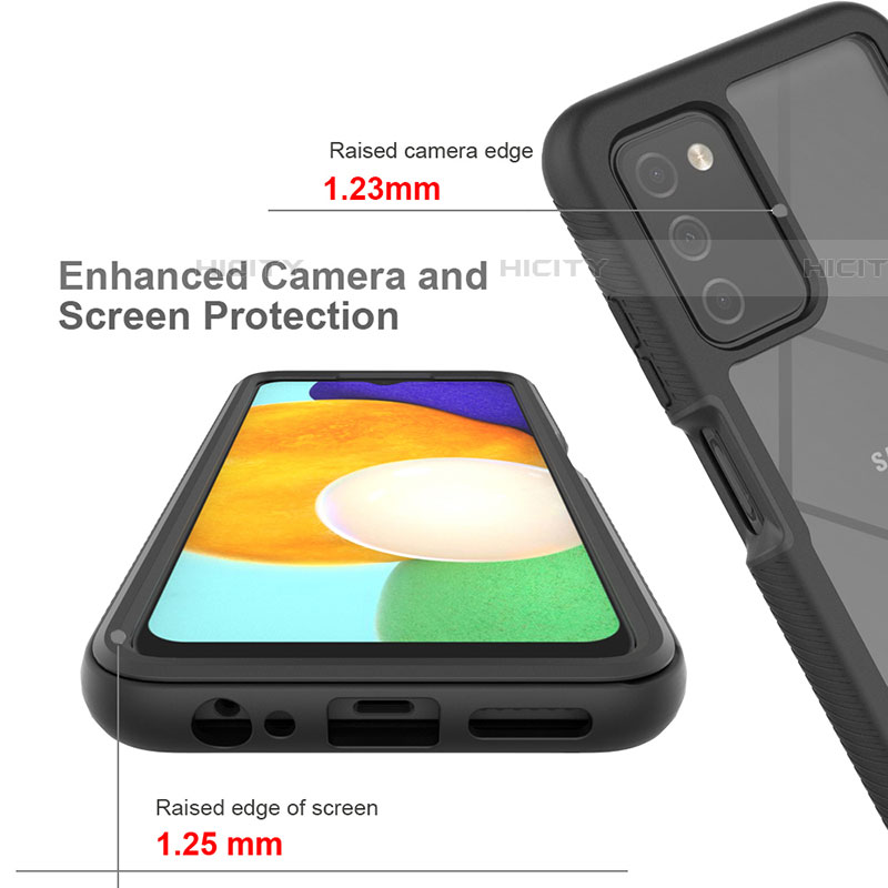 Samsung Galaxy A03s用360度 フルカバー ハイブリットバンパーケース クリア透明 プラスチック カバー ZJ4 サムスン 