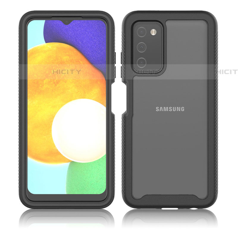 Samsung Galaxy A03s用360度 フルカバー ハイブリットバンパーケース クリア透明 プラスチック カバー ZJ4 サムスン 