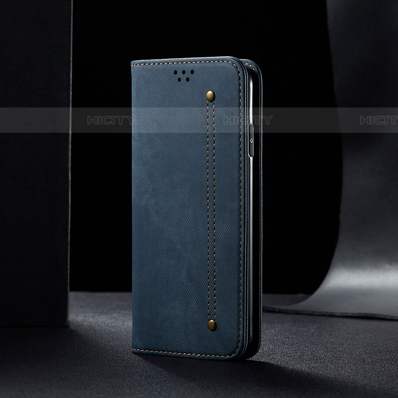 Samsung Galaxy A04E用手帳型 布 スタンド B02S サムスン ネイビー