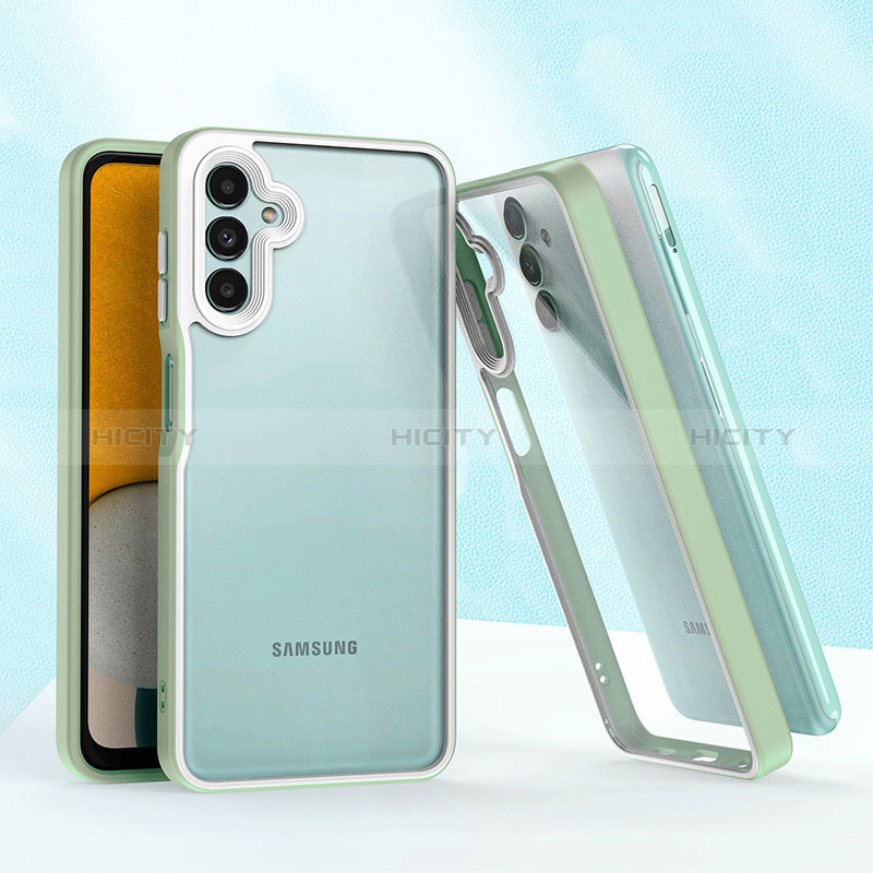 Samsung Galaxy A04s用ハイブリットバンパーケース プラスチック 兼シリコーン カバー QW1 サムスン ライトグリーン