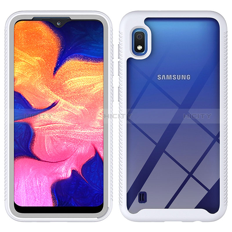 Samsung Galaxy A10用360度 フルカバー ハイブリットバンパーケース クリア透明 プラスチック カバー ZJ1 サムスン 