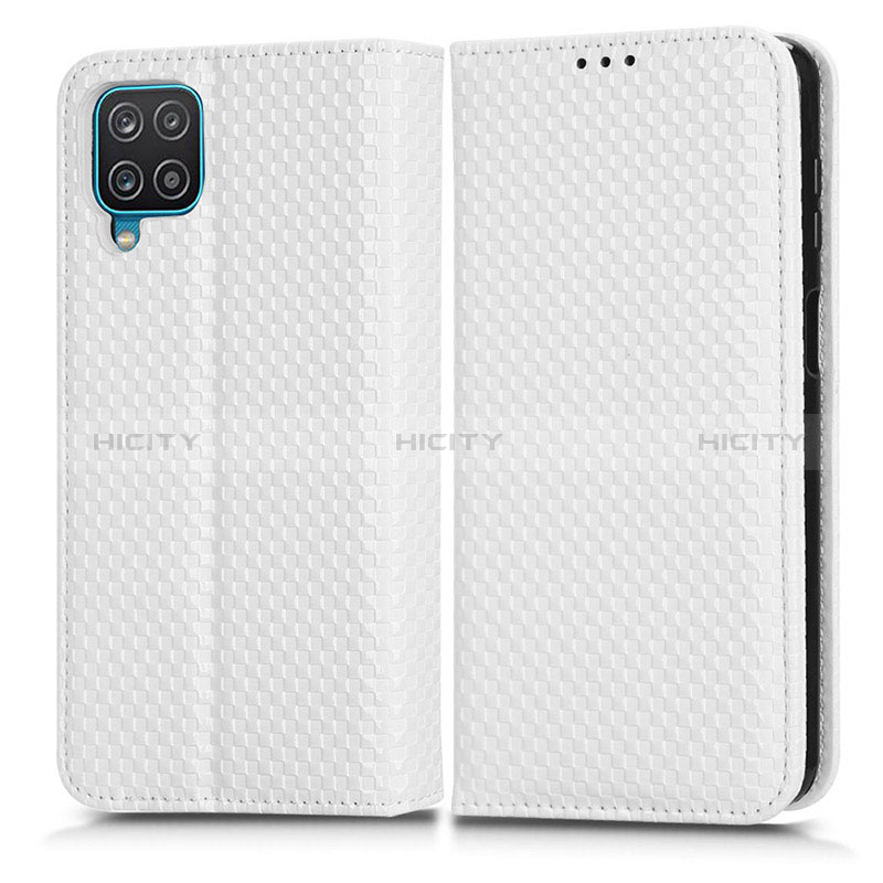 Samsung Galaxy A12 5G用手帳型 レザーケース スタンド カバー C03X サムスン ホワイト