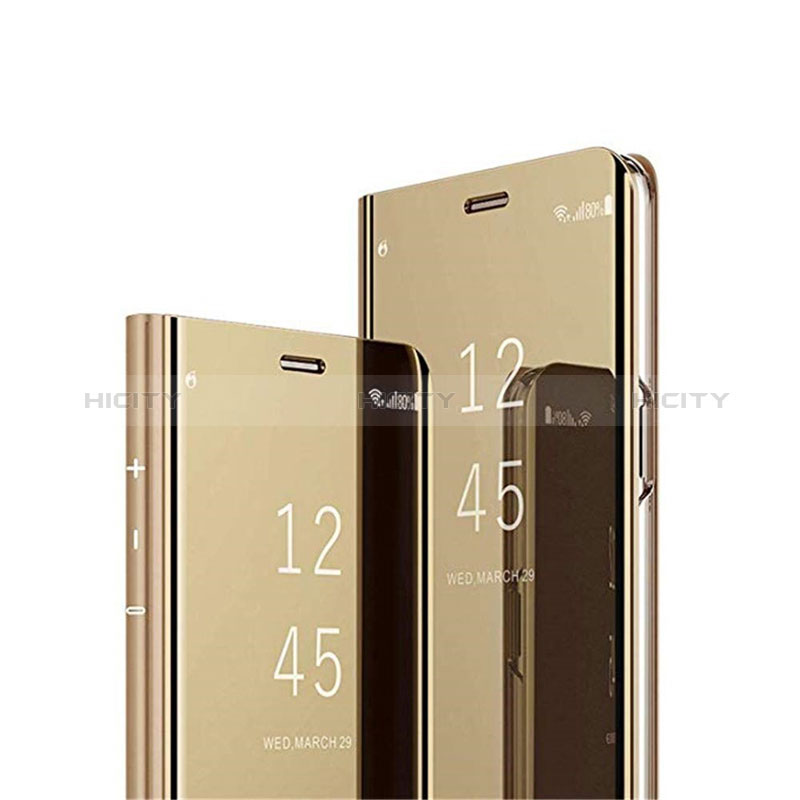 Samsung Galaxy A12 5G用手帳型 レザーケース スタンド 鏡面 カバー L02 サムスン ゴールド