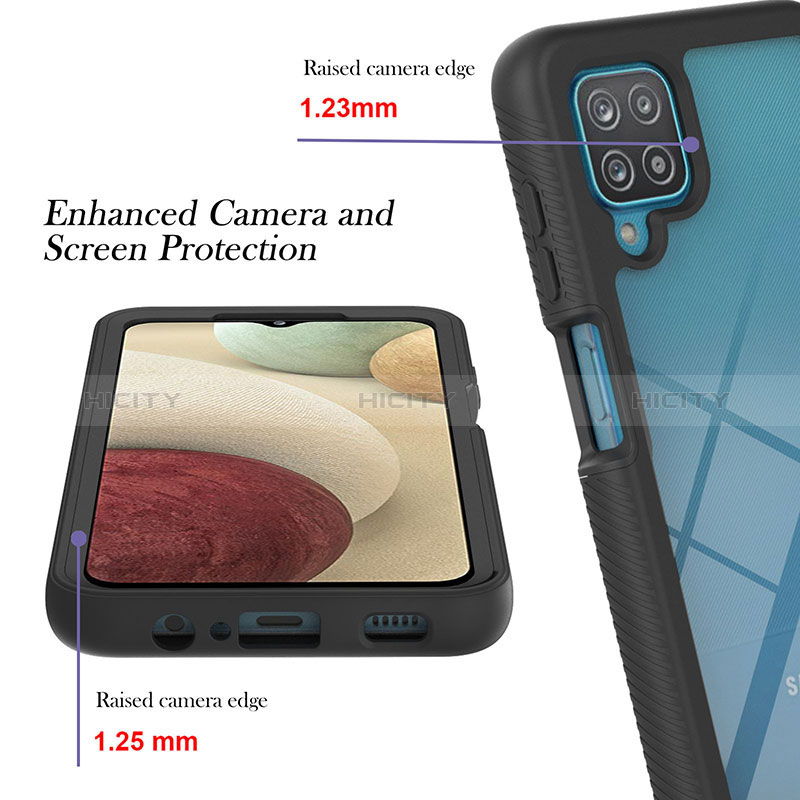 Samsung Galaxy A12 5G用360度 フルカバー ハイブリットバンパーケース クリア透明 プラスチック カバー YB1 サムスン 