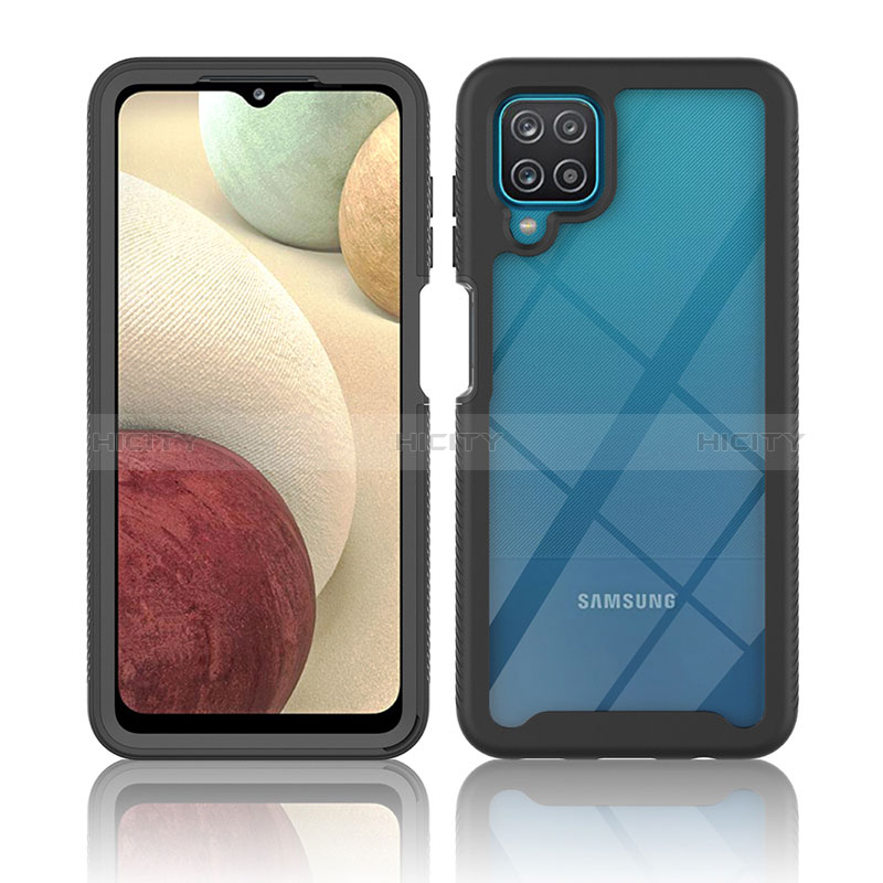 Samsung Galaxy A12 5G用360度 フルカバー ハイブリットバンパーケース クリア透明 プラスチック カバー ZJ3 サムスン 