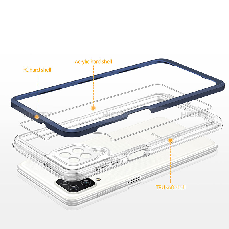 Samsung Galaxy A12 5G用ハイブリットバンパーケース クリア透明 プラスチック 鏡面 カバー MQ1 サムスン 