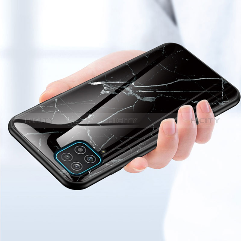 Samsung Galaxy A12 5G用ハイブリットバンパーケース プラスチック パターン 鏡面 カバー サムスン 