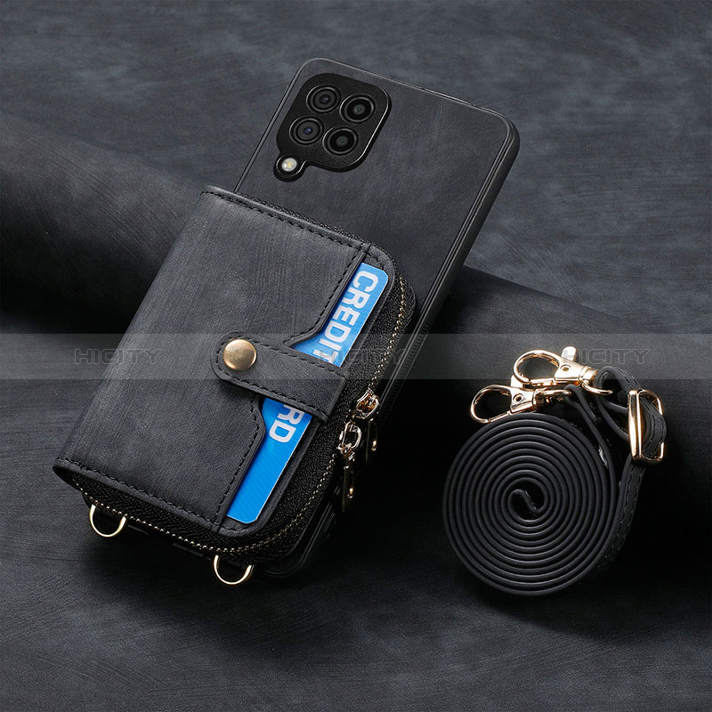 Samsung Galaxy A12用シリコンケース ソフトタッチラバー レザー柄 カバー SD1 サムスン ブラック