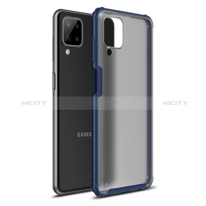 Samsung Galaxy A12 Nacho用ハイブリットバンパーケース プラスチック 兼シリコーン カバー U01 サムスン ネイビー