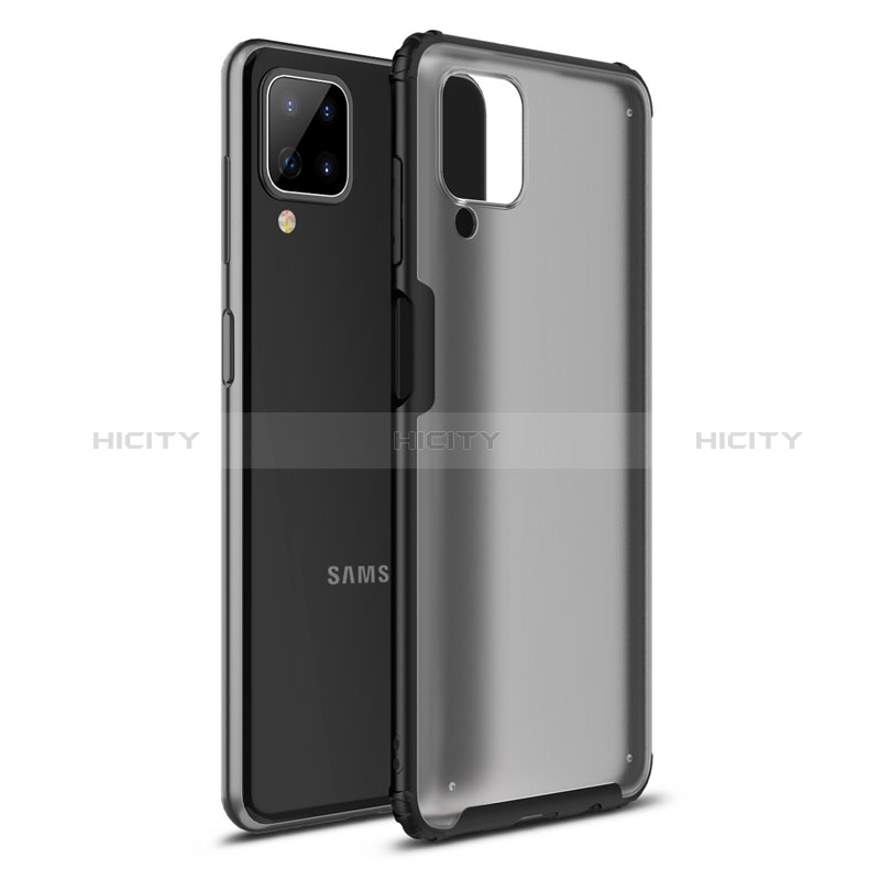 Samsung Galaxy A12 Nacho用ハイブリットバンパーケース プラスチック 兼シリコーン カバー U01 サムスン ブラック