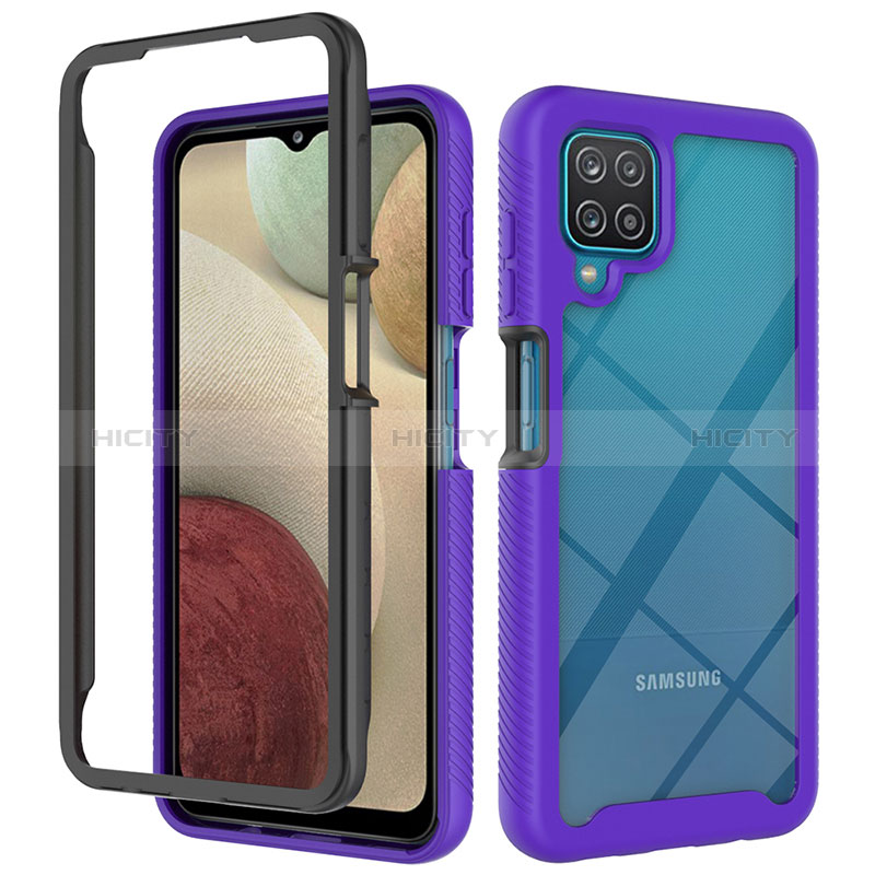 Samsung Galaxy A12 Nacho用360度 フルカバー ハイブリットバンパーケース クリア透明 プラスチック カバー ZJ3 サムスン 