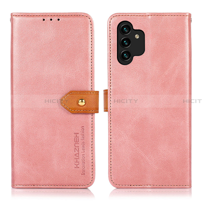 Samsung Galaxy A13 4G用手帳型 レザーケース スタンド カバー N07P サムスン ピンク