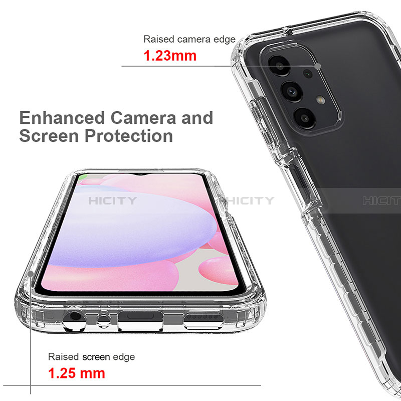 Samsung Galaxy A13 4G用前面と背面 360度 フルカバー 極薄ソフトケース シリコンケース 耐衝撃 全面保護 バンパー 勾配色 透明 サムスン 