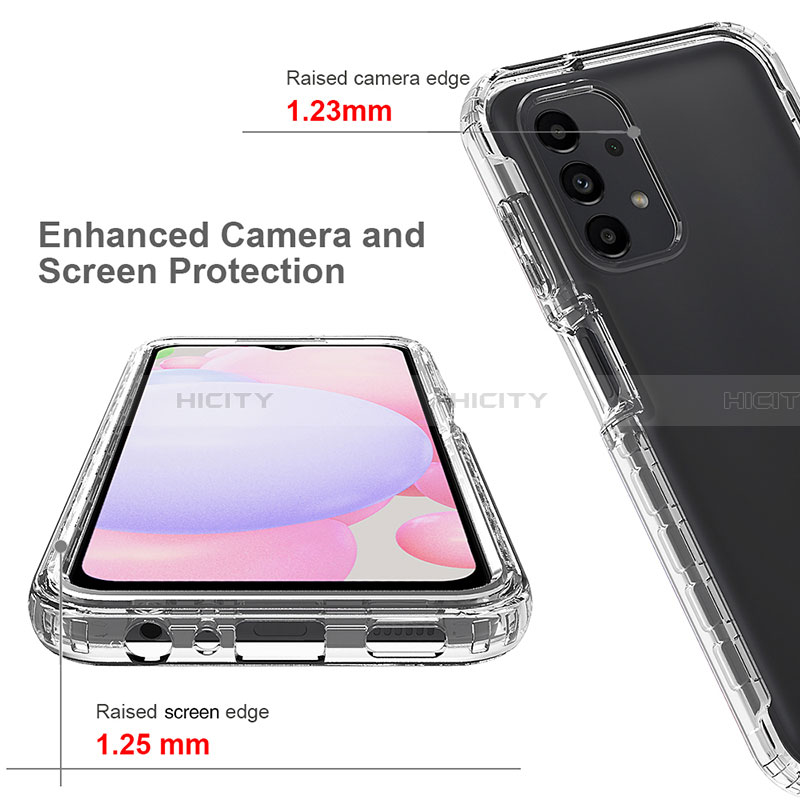 Samsung Galaxy A13 4G用前面と背面 360度 フルカバー 極薄ソフトケース シリコンケース 耐衝撃 全面保護 バンパー 勾配色 透明 JX1 サムスン 