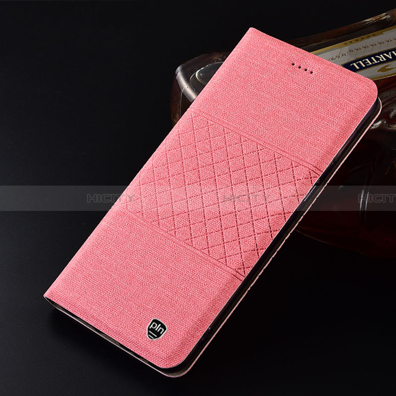 Samsung Galaxy A13 5G用手帳型 布 スタンド H14P サムスン ピンク