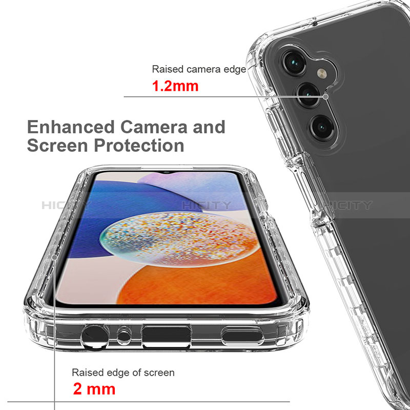 Samsung Galaxy A15 4G用前面と背面 360度 フルカバー 極薄ソフトケース シリコンケース 耐衝撃 全面保護 バンパー 勾配色 透明 ZJ1 サムスン 