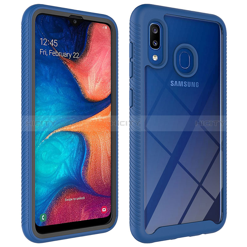 Samsung Galaxy A20用360度 フルカバー ハイブリットバンパーケース クリア透明 プラスチック カバー ZJ1 サムスン 