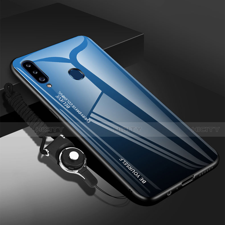 Samsung Galaxy A20s用ハイブリットバンパーケース プラスチック 鏡面 カバー サムスン 