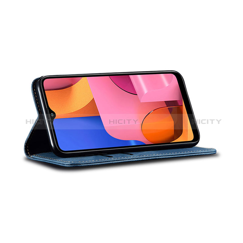 Samsung Galaxy A20s用手帳型 布 スタンド サムスン 