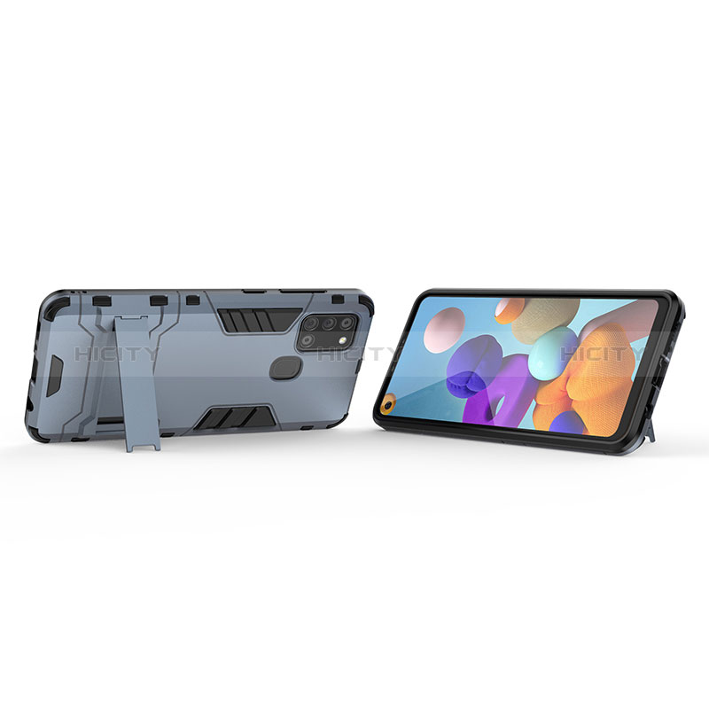Samsung Galaxy A21s用ハイブリットバンパーケース スタンド プラスチック 兼シリコーン カバー T01 サムスン 