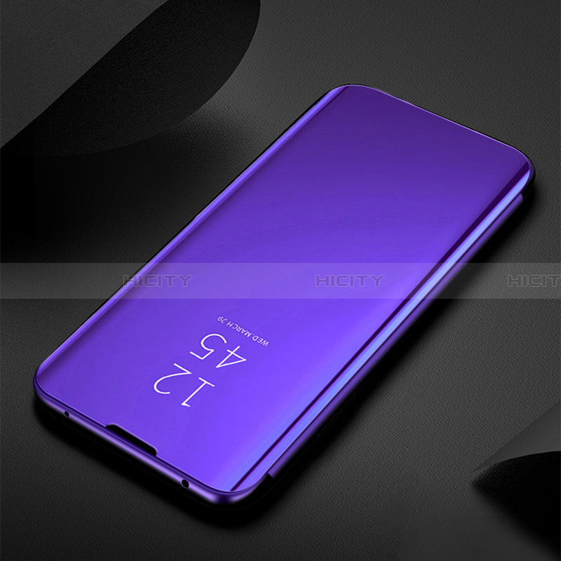 Samsung Galaxy A22 4G用手帳型 レザーケース スタンド 鏡面 カバー L01 サムスン ミッドナイトネイビー