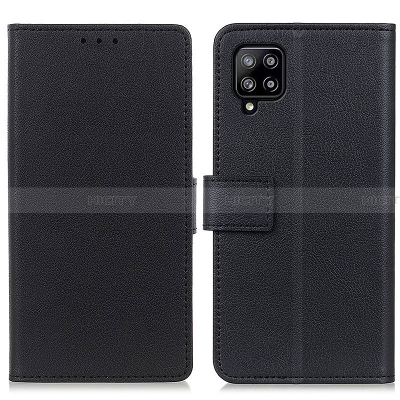 Samsung Galaxy A22 4G用手帳型 レザーケース スタンド カバー M08L サムスン ブラック