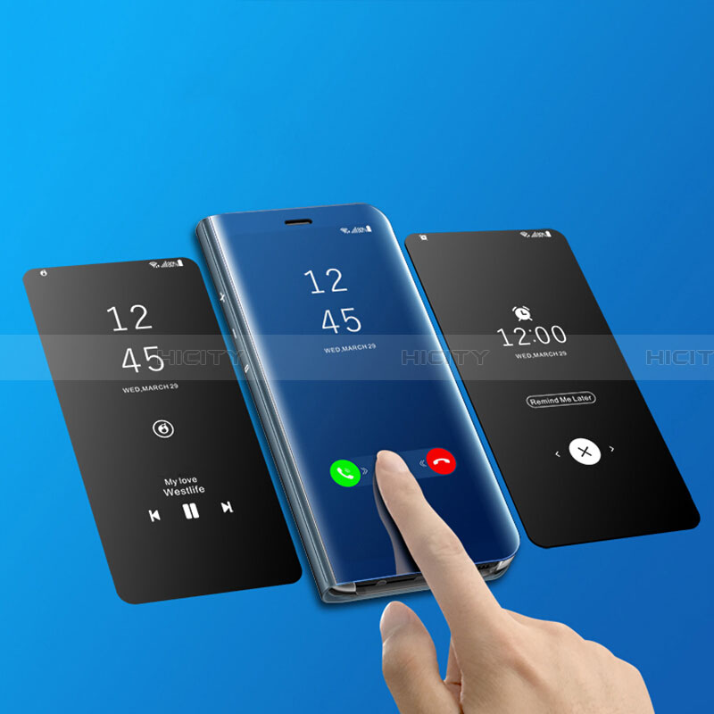 Samsung Galaxy A22 4G用手帳型 レザーケース スタンド 鏡面 カバー L04 サムスン 