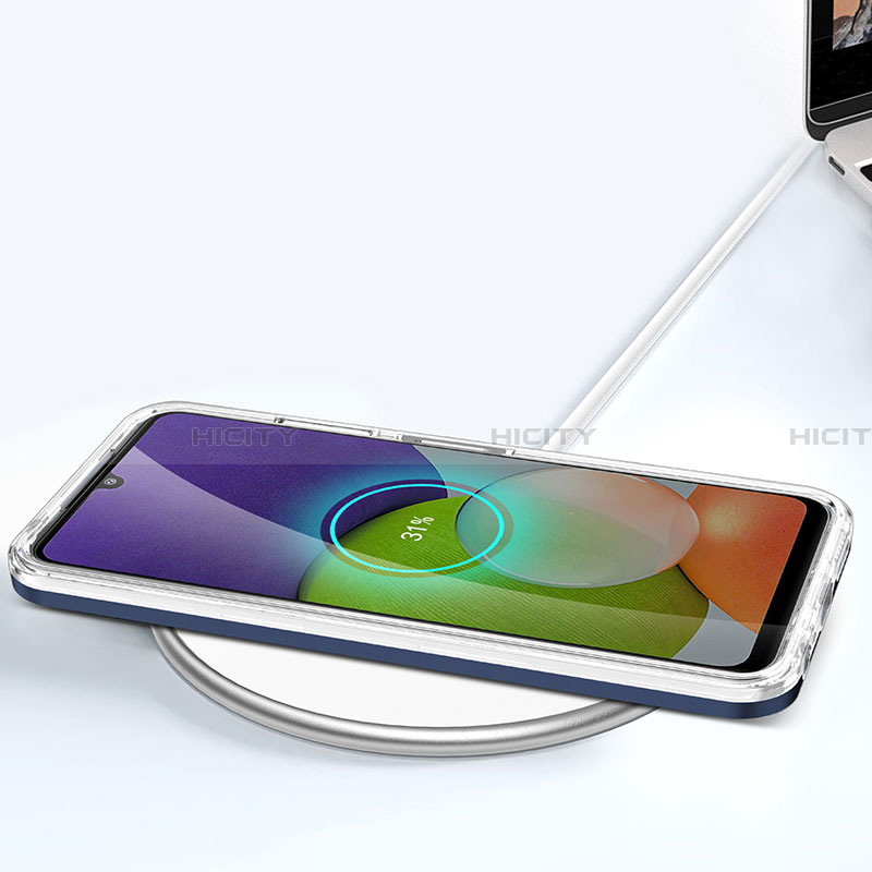 Samsung Galaxy A22 5G用ハイブリットバンパーケース クリア透明 プラスチック 鏡面 カバー MQ1 サムスン 