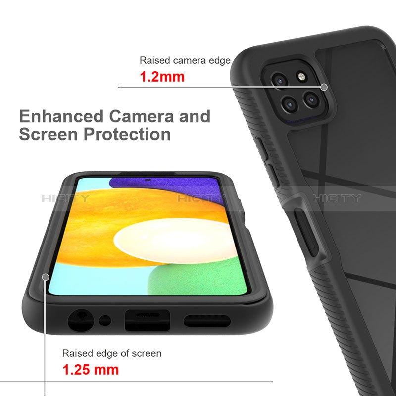 Samsung Galaxy A22s 5G用360度 フルカバー ハイブリットバンパーケース クリア透明 プラスチック カバー ZJ3 サムスン 